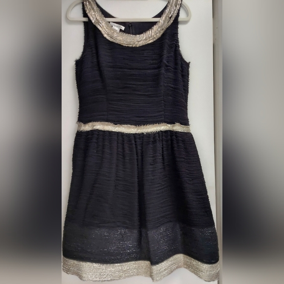 *$4,300 OSCAR DE LA RENTA GORGEOUS BLACK SILVER SILK RUNWAY DRESS US 10 L - Picture 7 of 12